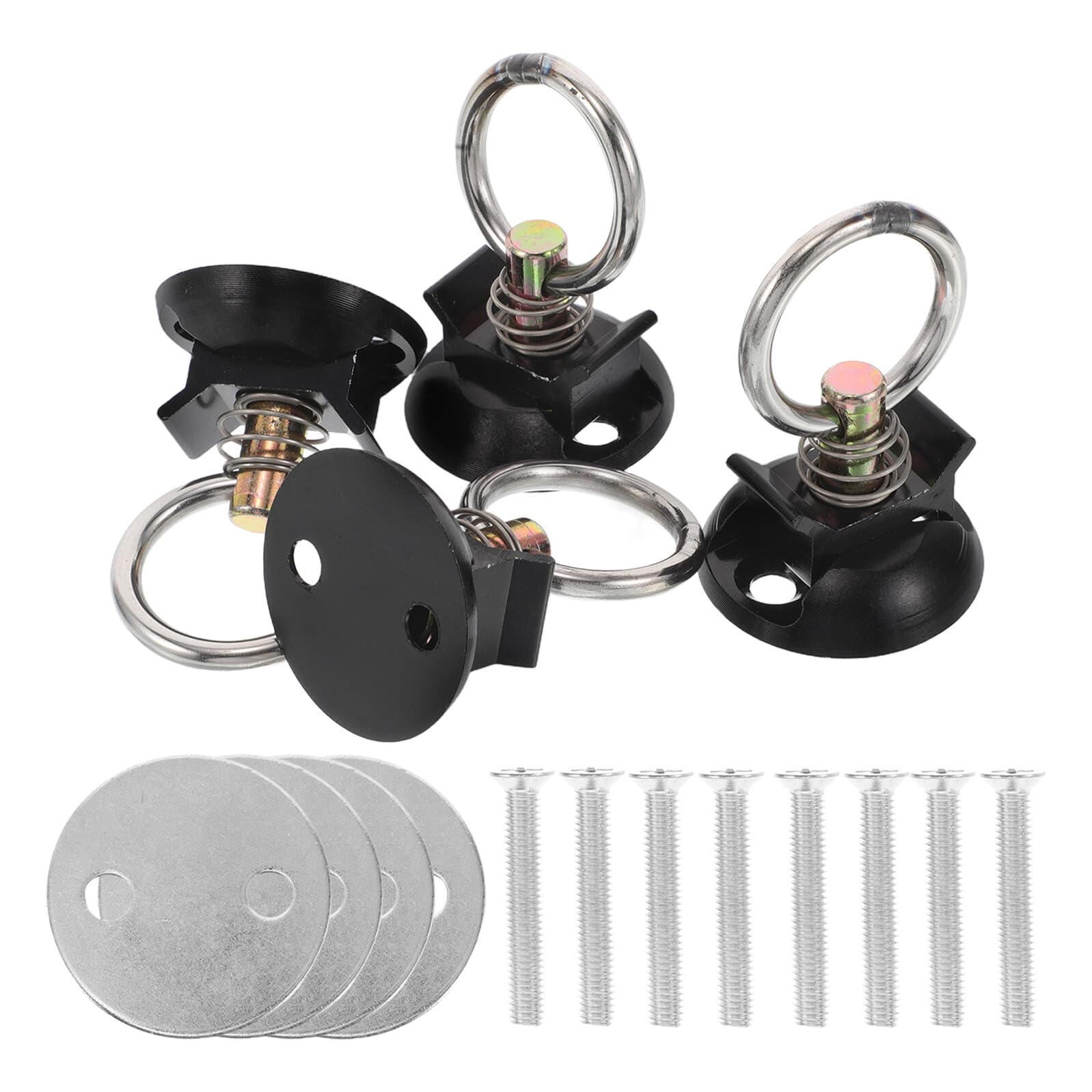 Mipcase Kit de 4 Puntos de Anclaje Acero Inoxidable y Aleación de Aluminio Redondos para Amarre Fijación Segura y Fácil Instalación, Adecuado para Equipaje en Vehículos y Bicicletas