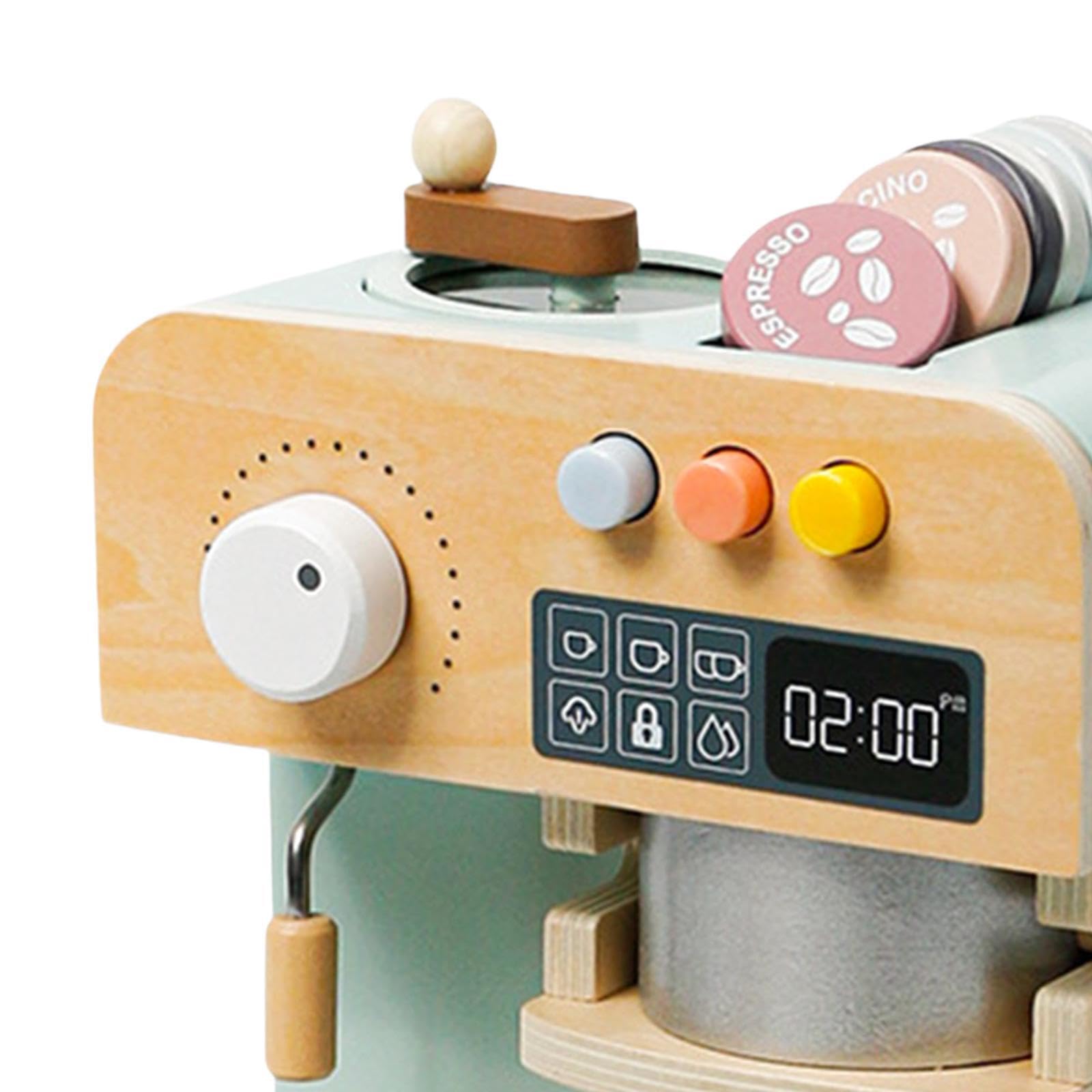 Macchina da caffè giocattolo per bambini, set da cucina in legno, supporta il gioco creativo con esperienze di simulazione coinvolgenti con macchine