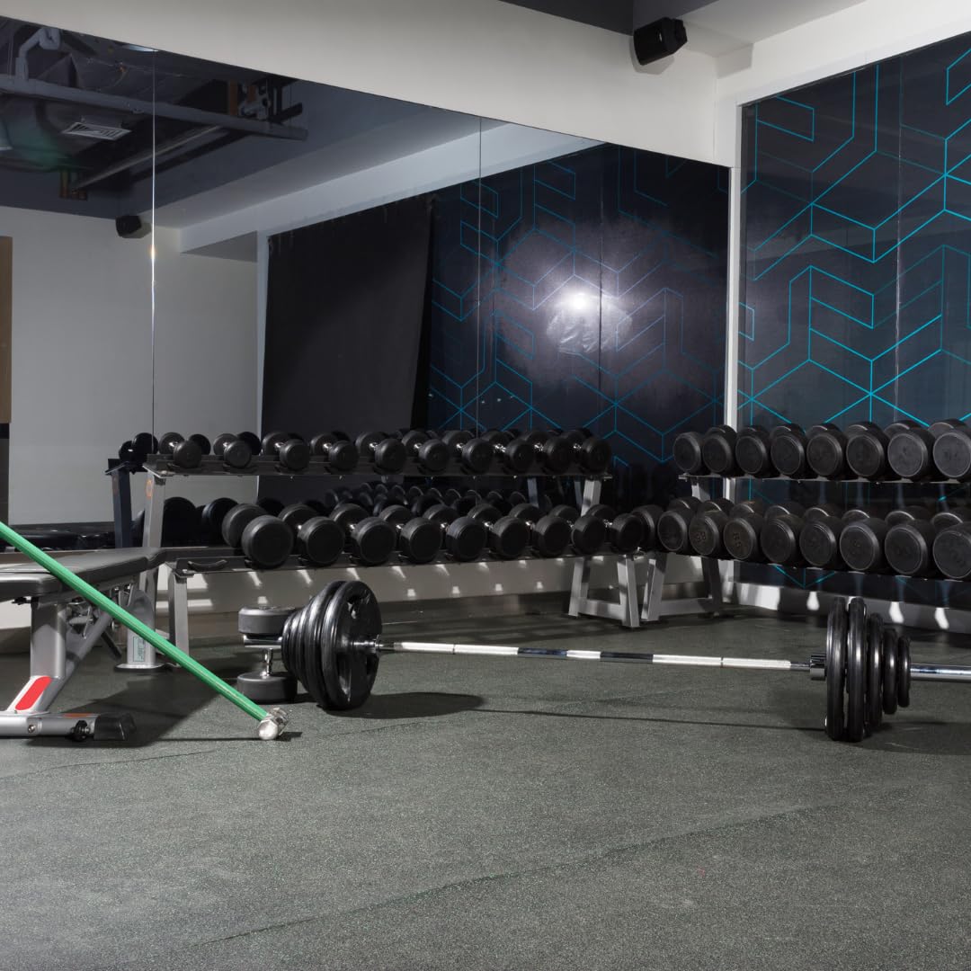 Pavimento Gommato Palestra 50x50x3 cm, Antitrauma, Antiscivolo, Fonoassorbente, Sala Pesi e Home Gym, Nero