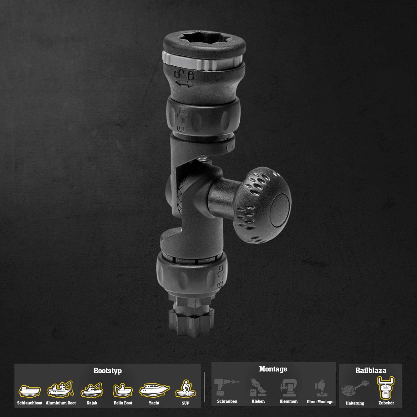 RAILBLAZAAdjustable Extender, knickbare Verlängerung R-Lock 90° neigbar 125 mm