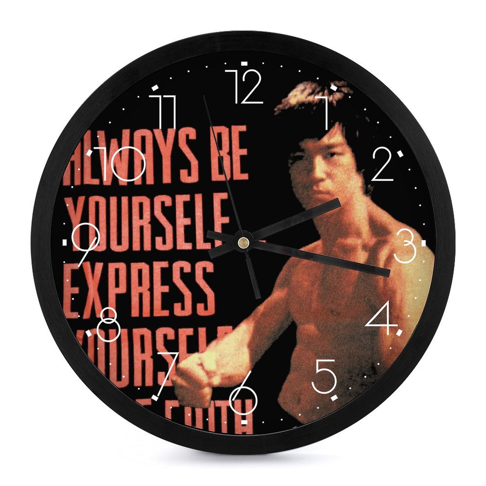 ブルースリー 壁掛け時計 アナログ Bruce Lee 時計 インテリア ブルー