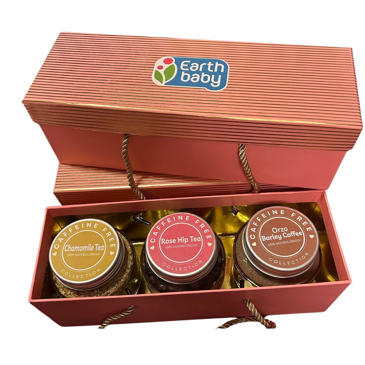 Earthbaby Caffeine Free Harmony Hamper | 100% Natural Rose Hip Tea, Chamomile Tea, Orzo Barley Coffee | Health & Wellness Beverage Collection | Gift Box-image-3