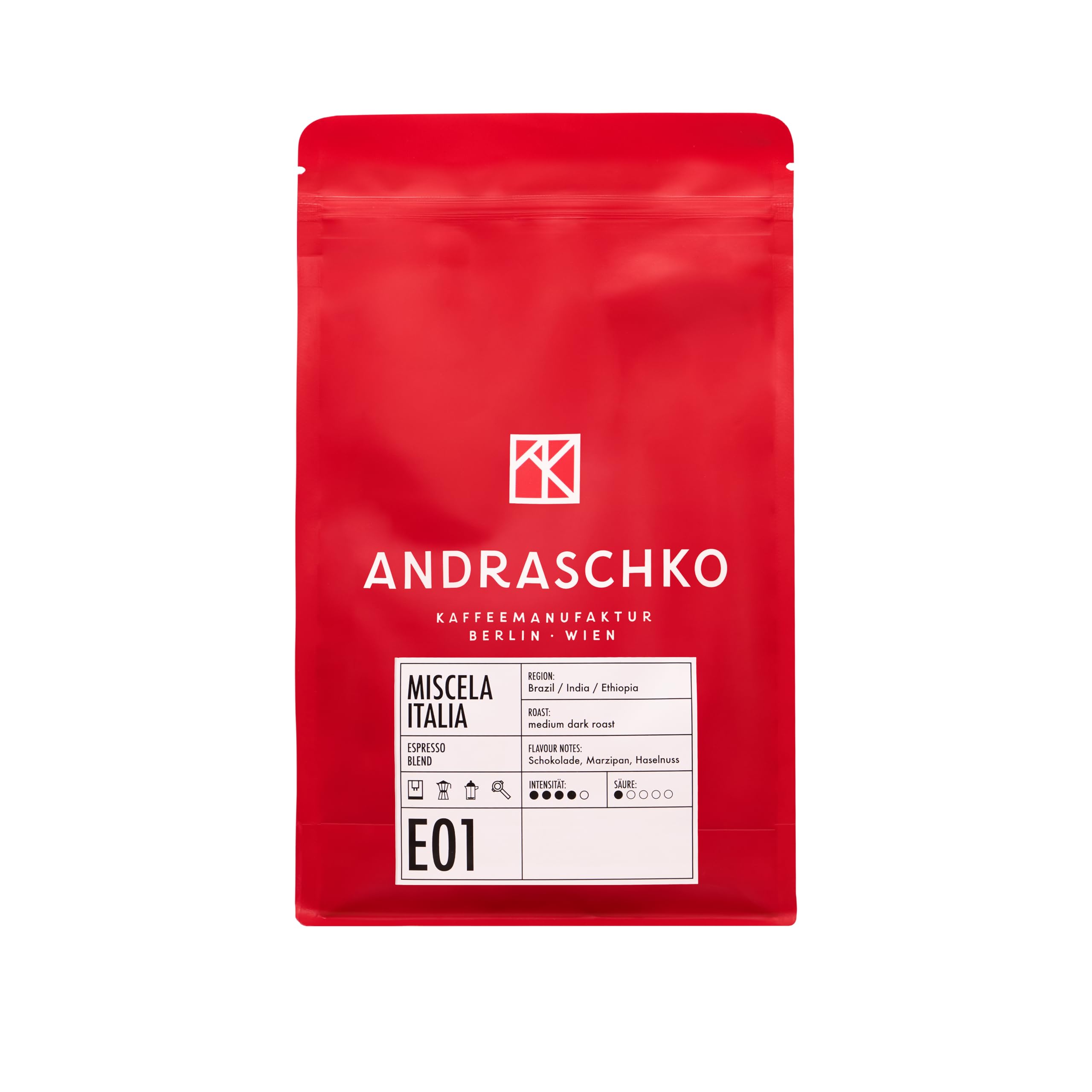 Andraschko Bar Italia Espresso Blend 1kg – Bar Italia Espresso Blend – Bar Italia Espresso Mix (mit Fairer Kaffee)