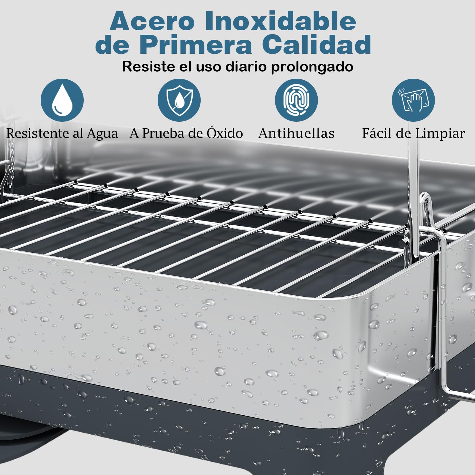 COSTWAY Escurreplatos de Acero Inoxidable de 2 Niveles, Escurreplatos sobre Fregadero con Soporte para Utensilios y Tabla de Cortar, Estante de Secado de Platos con Drenaje Giratoria Extensible
