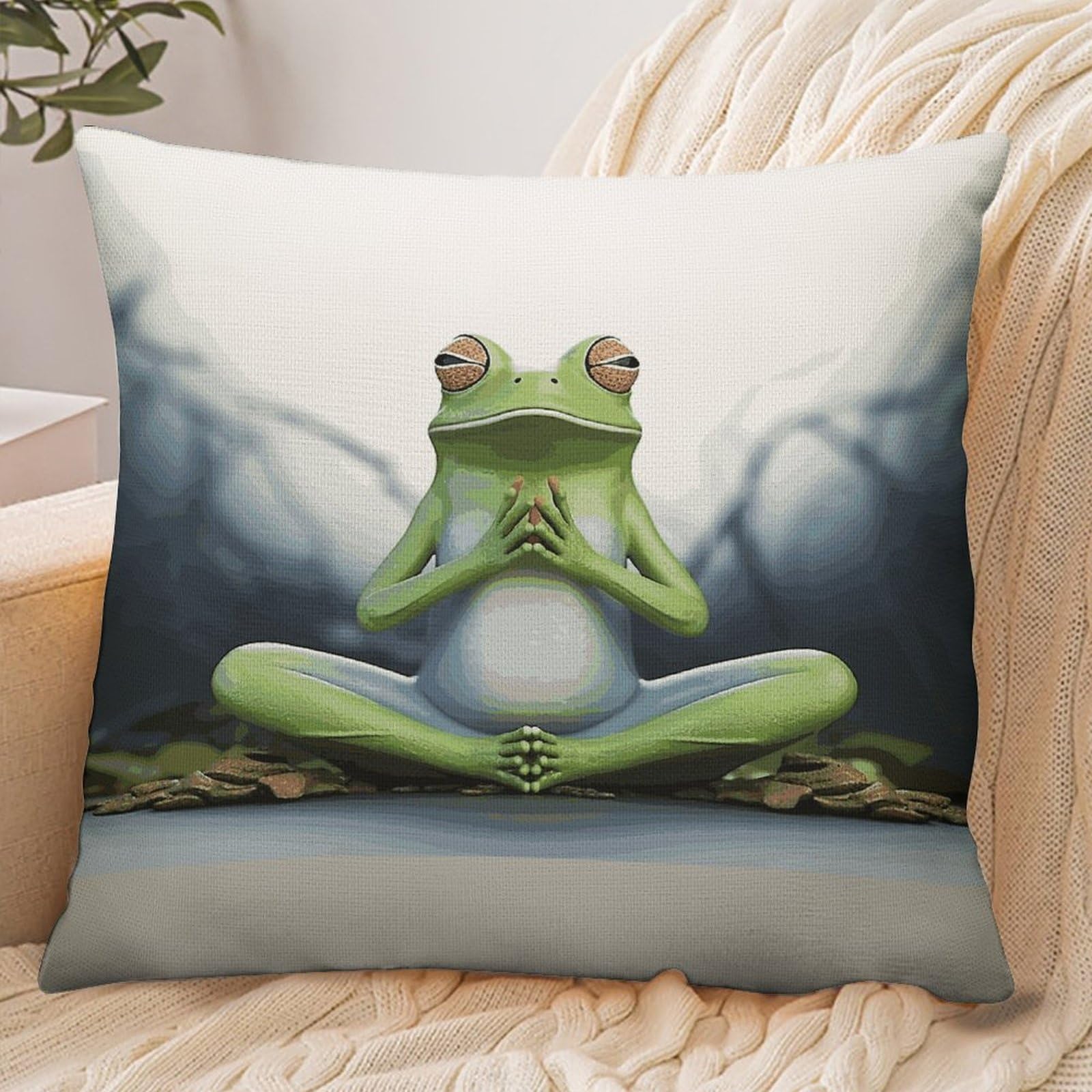 Fekiloot Style Funny Yoga Frog Pillowcase Pillow Sham Pillow Case