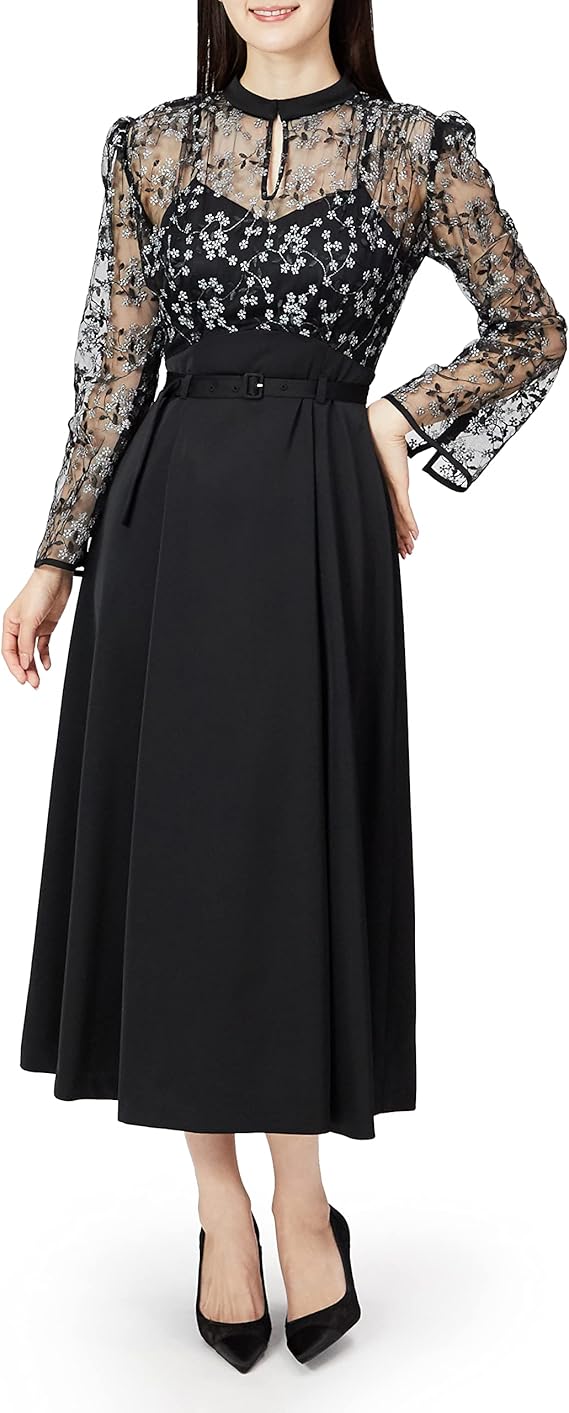 Lily Brown レースドッキングドレス ブラック Lily Brown レースドッキングドレス ブラック 0 ラスト一点