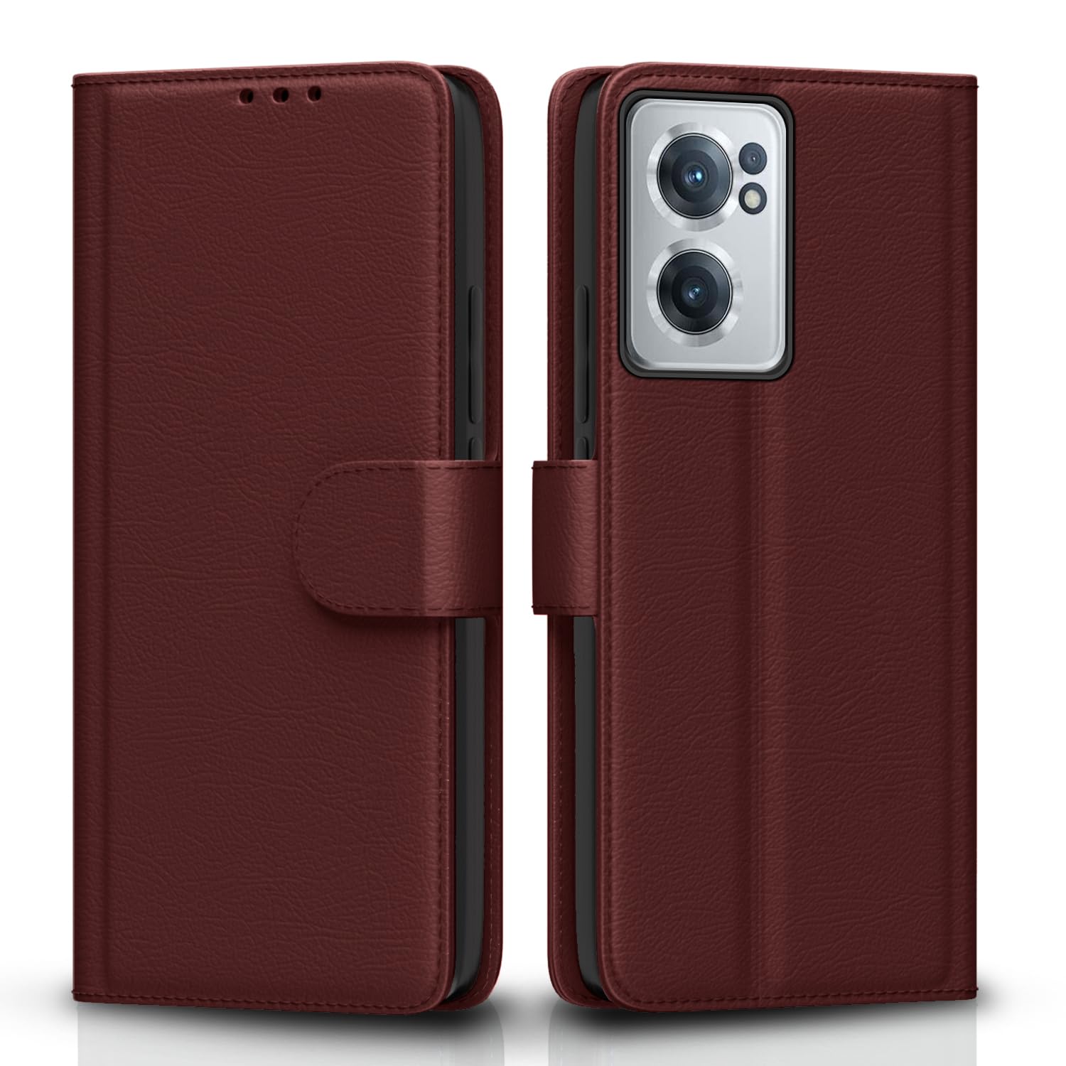 Oneplus Nord Ce 2 5G Flip Cover - Brown Leather Wallet Stand -1
