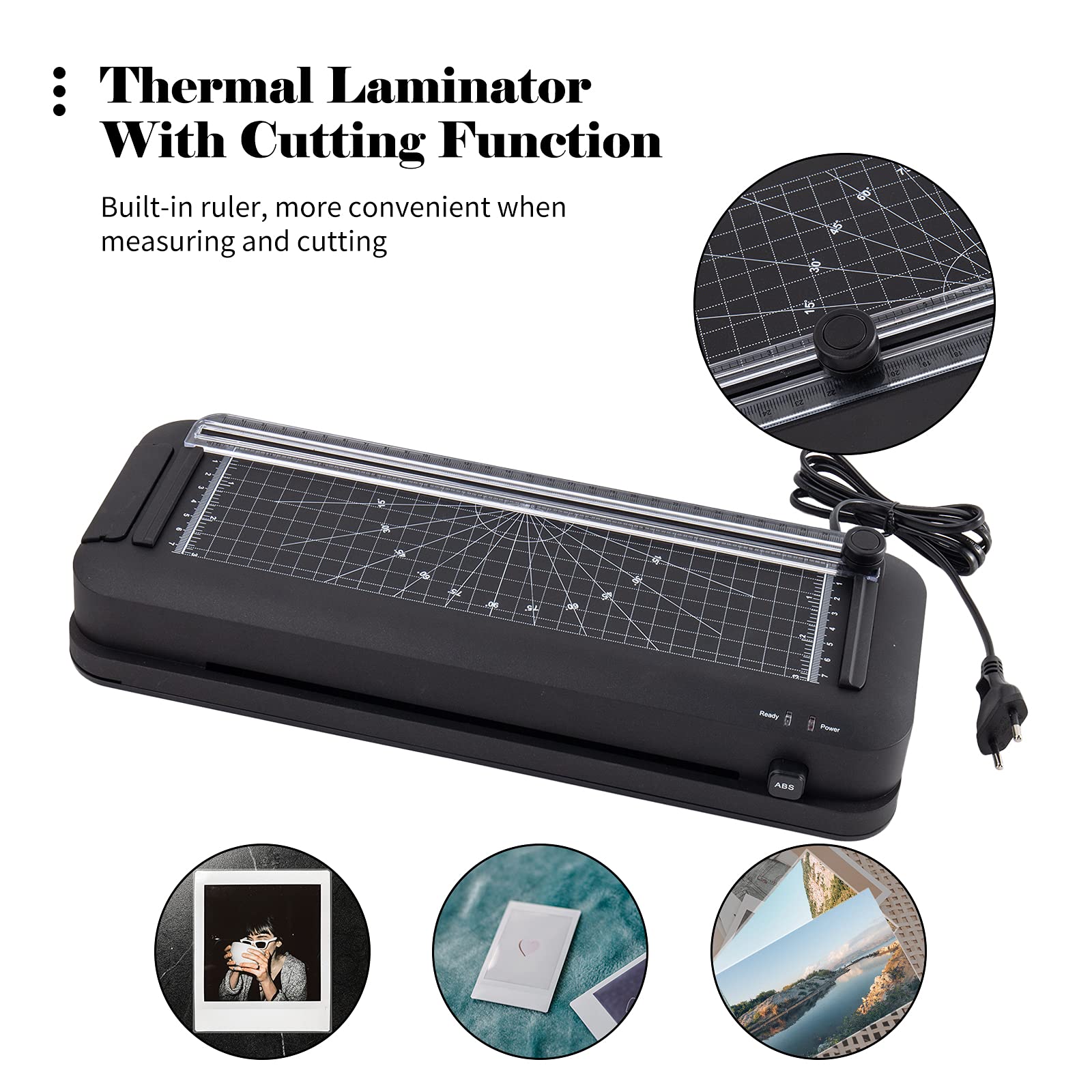 ACAGALA Termolaminatore da scrivania A4 con funzione di taglio di carta laminatrice automatica per casa scuola ufficio 300 mm/min