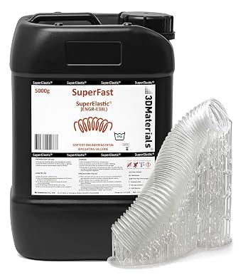 SuperElastic 3D Printer Resin, Softness 60A Simulating Soft Silicone, Made in Korea by 3DMaterials 5000g, Clear