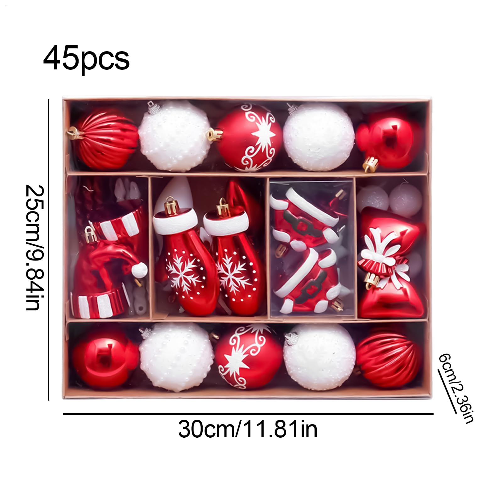 Set di ornamenti natalizi infrangibili palle ornamenti