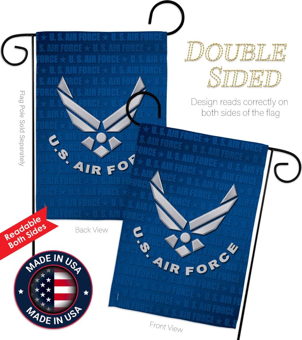 US Air Force Corps Garden Flag Decor Armed Forces Official United State Decorations Yard Military Memorabilia Banner Remembrance Wall Tapestry Retire Veteran Memorial Day Gifts Made in USA