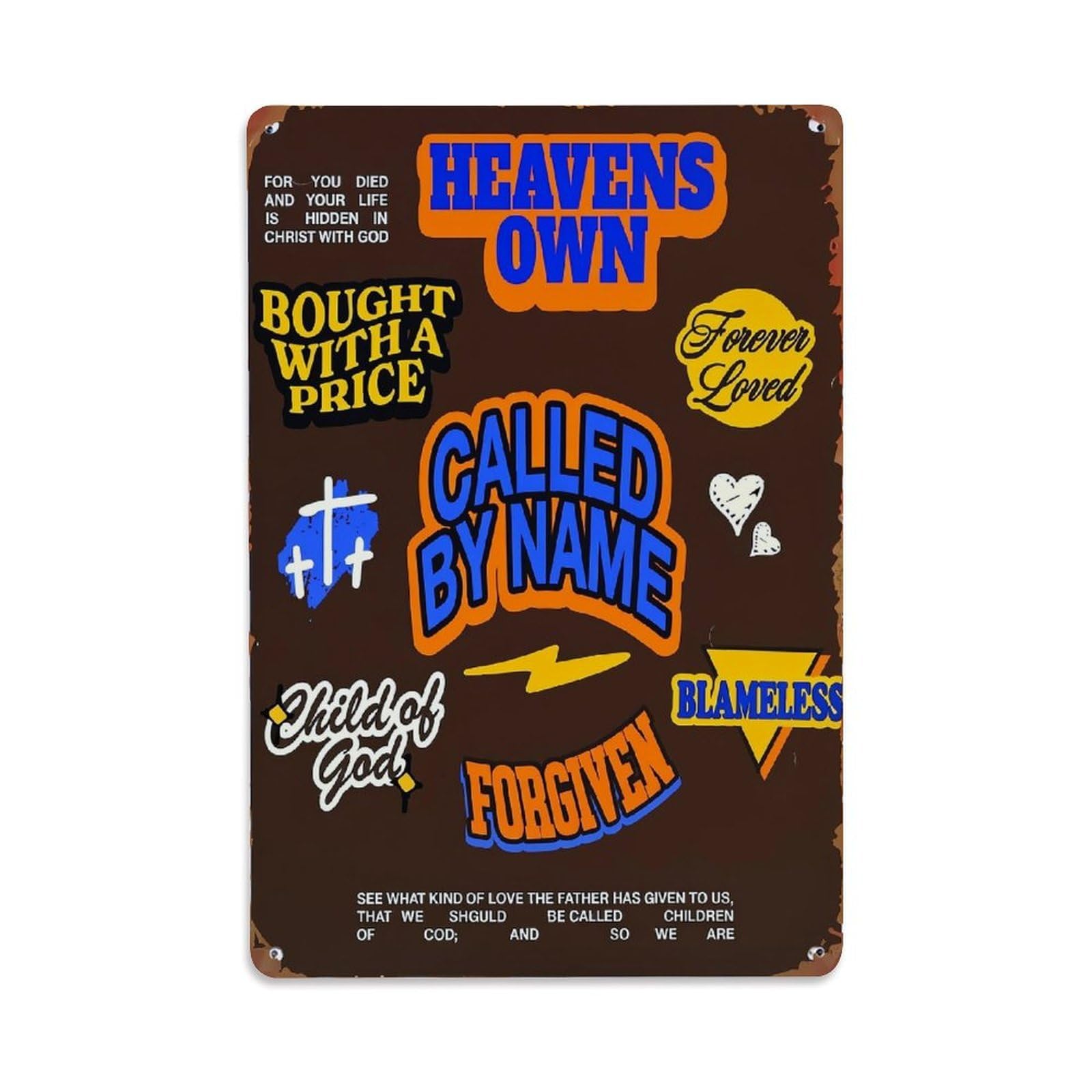 Nestemfo Vintage Heavens Own Called By Name Tin Sign Metal Sign, Living Room,Bar, Home, Bedroom Wall Decor,Retro Metal Poster 8X12 Inches