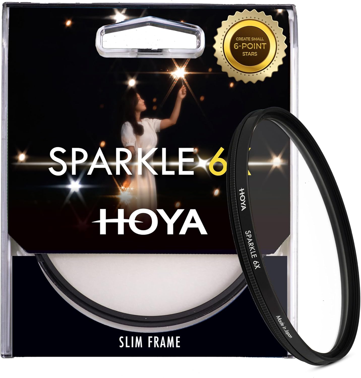 Hoya Sparkle 6X 49mm Filter – Creates Fairytale 6-Point Star Effect, Glow & Twinkle for Night Photography – Rotatable Frame Dazzling Camera Lens Filter – Multi-Coated Glass, Made in Japan
