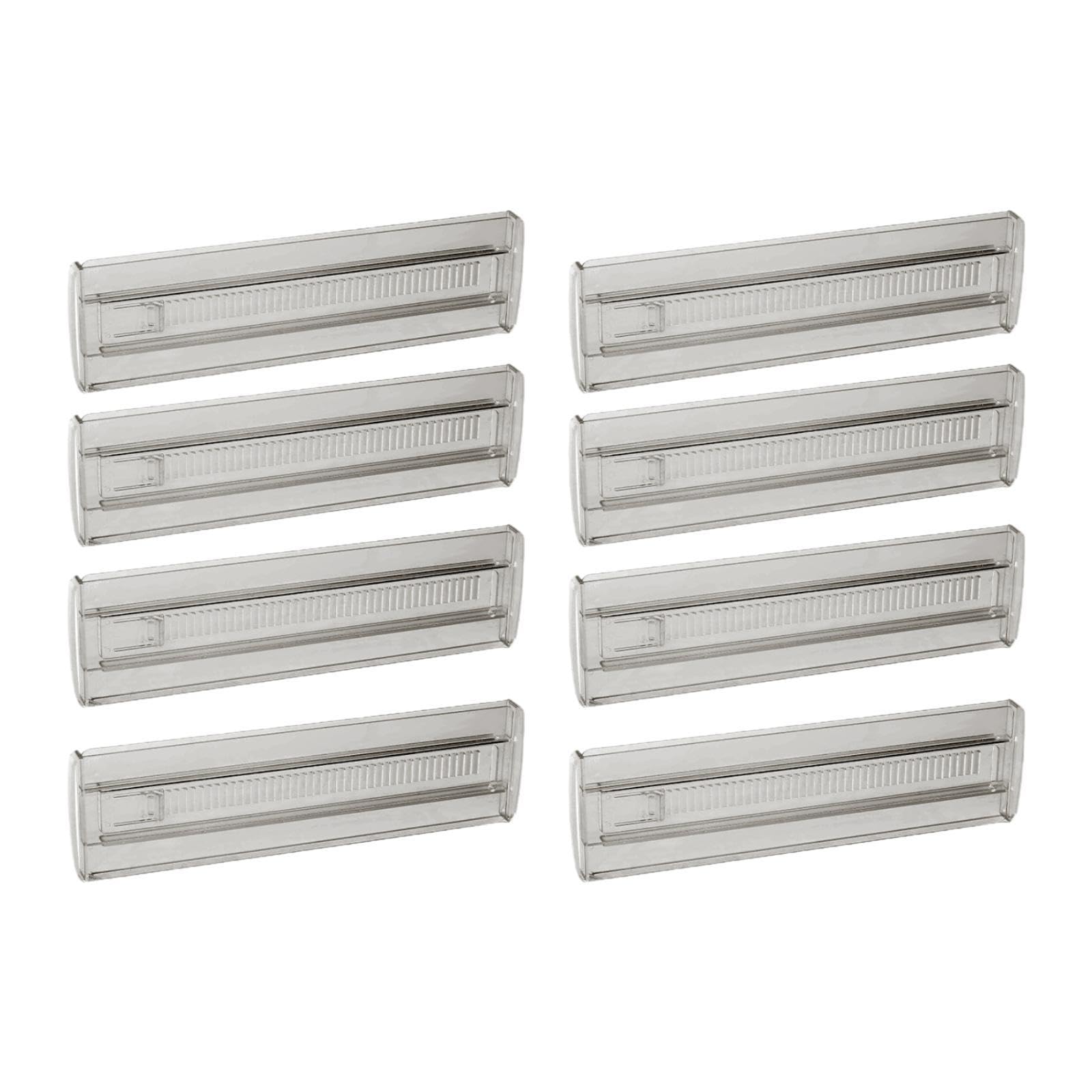 8 Pezzi Divisori per Cassetti Regolabili Organizzazione Cassetti Separatore Design Espandibile Portatile Rimovibile Cuscinetti Antiscivolo Materiale a, Nero Chiaro