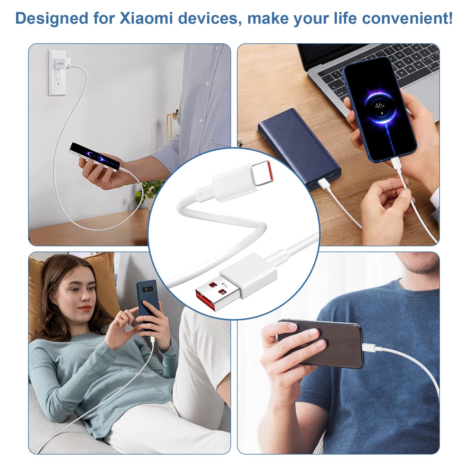 Cable USB C para Xiaomi Redmi Note 15 14 13 Pro 12S 11S,Carga Rápida 120W 6A USB a USB C Cable 1M,67W Carga Cable Tipo C USB para Xiaomi 17 Ultra 15 14T 13 Lite 5G Pad 8 7 para POCO X8 Pro X7 C75 C85