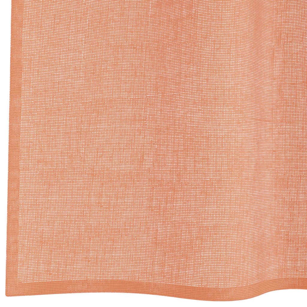Voile Vorhänge mit Schlaufen Terrakottarot 2 Stück 140x140 cm halbtransparenter Fenstervorhang für Wohnzimmer Schlafzimmer Balkon Terrasse mit Sichtschutz und Sonnenschutz