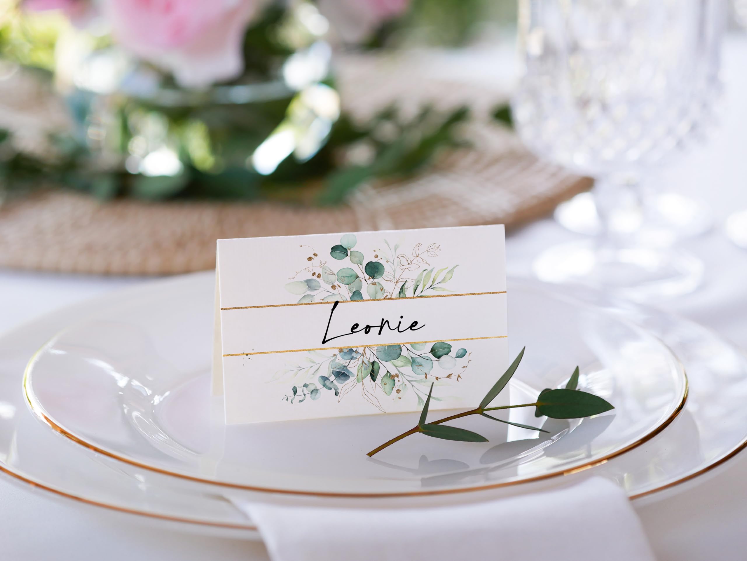 Tafelkaarten, bruiloft, 50 stuks, tafelkaarten, naamkaarten, 8,5 x 5,5 cm, plaatskaarten voor feest, verjaardag, vormsel, communie, doop, feest