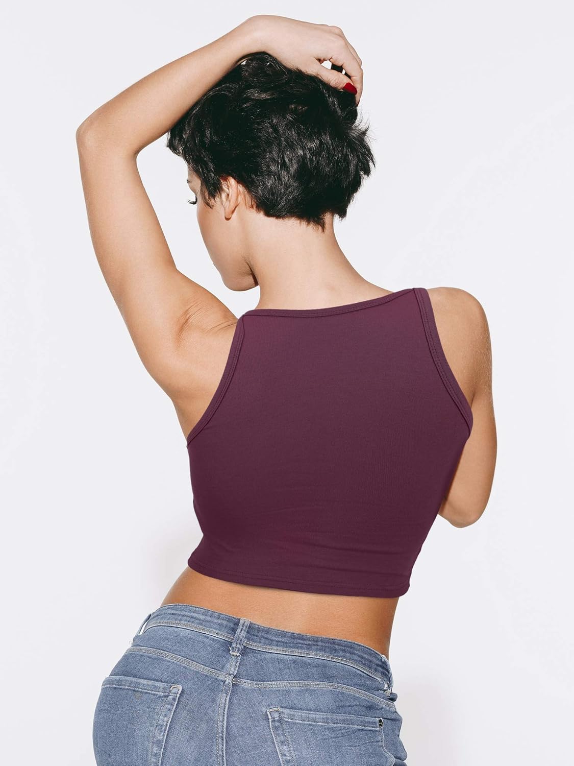 4 Pieces Basic Crop Tank Tops Women Racerback Crop Tops Cotton Sport for Girls Lady Daily Wearing - Image 4