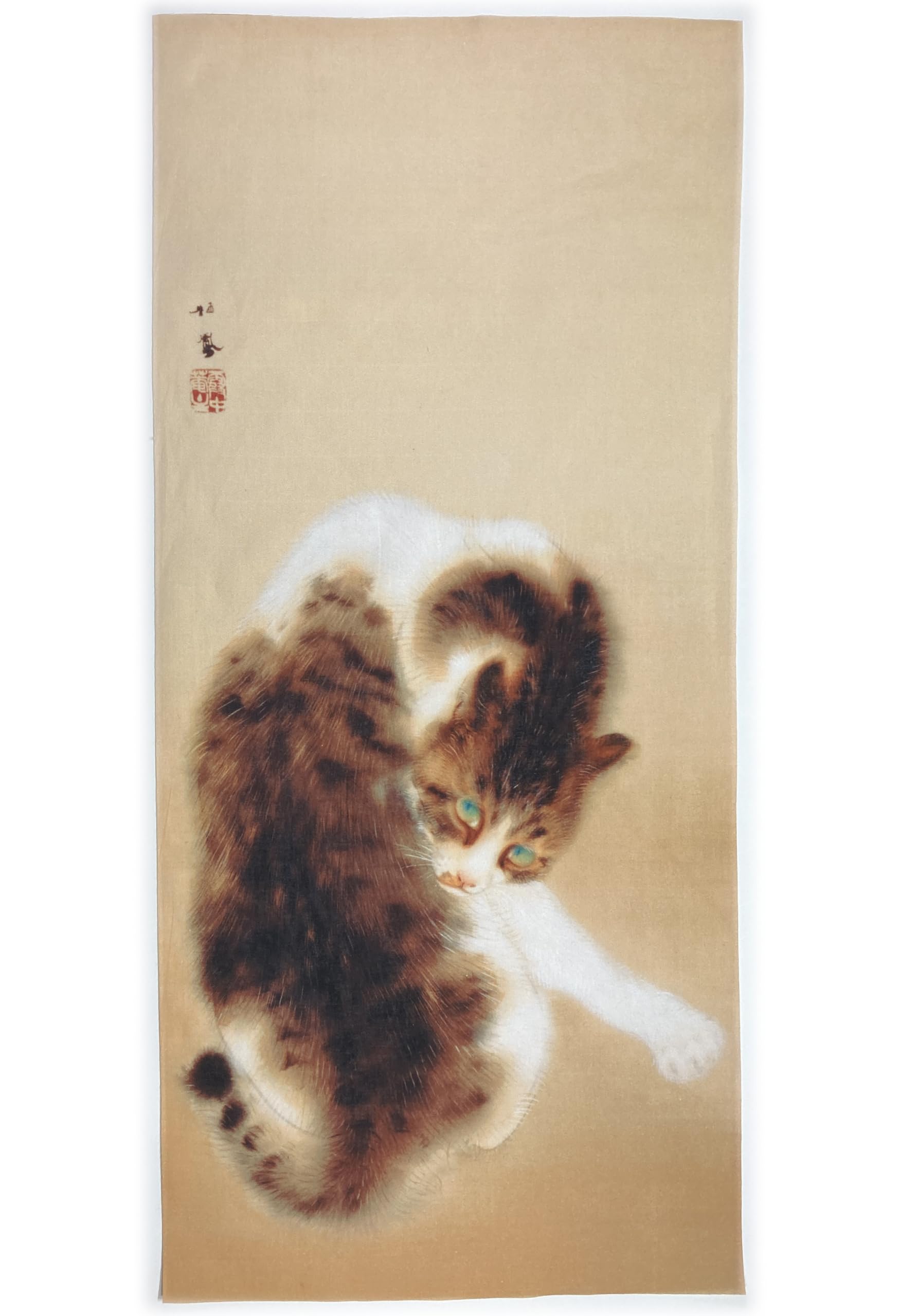 Amazon｜竹内栖鳳 班猫 古今東西 浮世絵 手ぬぐい 約75cm 日本製 国産