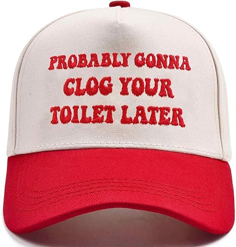 Funny Trucker Hats Embroidered Vintage Snapback Hat for Women Put It On My Husband's Tab Hats Gag Gifts Baseball Cap Red