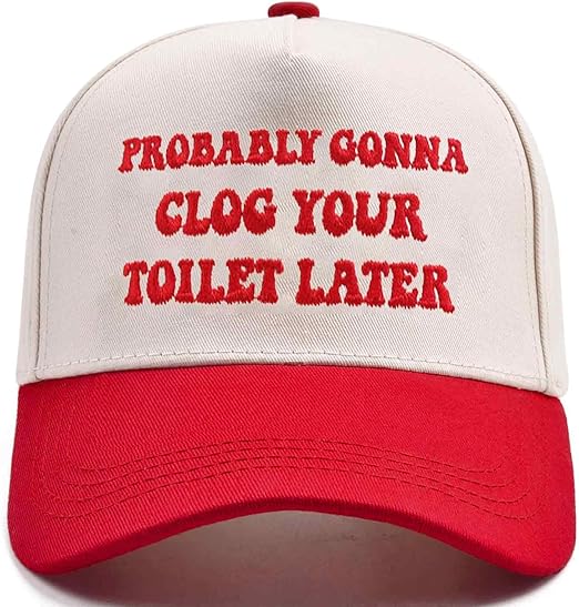 Funny Trucker Hats Embroidered Vintage Snapback Hat for Women Put It On My Husband's Tab Hats Gag Gifts Baseball Cap Red