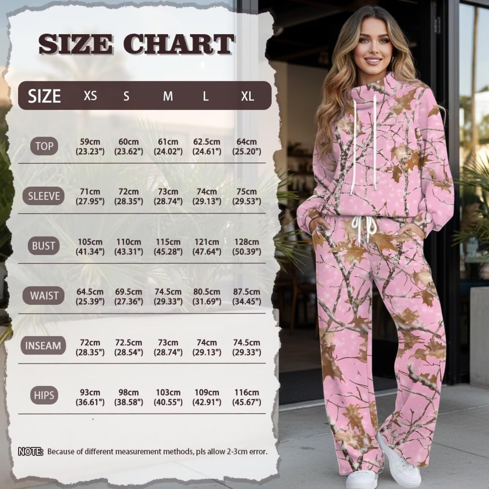 SEANATIVE Conjunto de sudadera de cuello alto de 2 piezas con pantalones deportivos de pierna ancha a juego, conjunto de descanso de gran tamaño para mujer, conjunto de chándal de talla grande, Caza