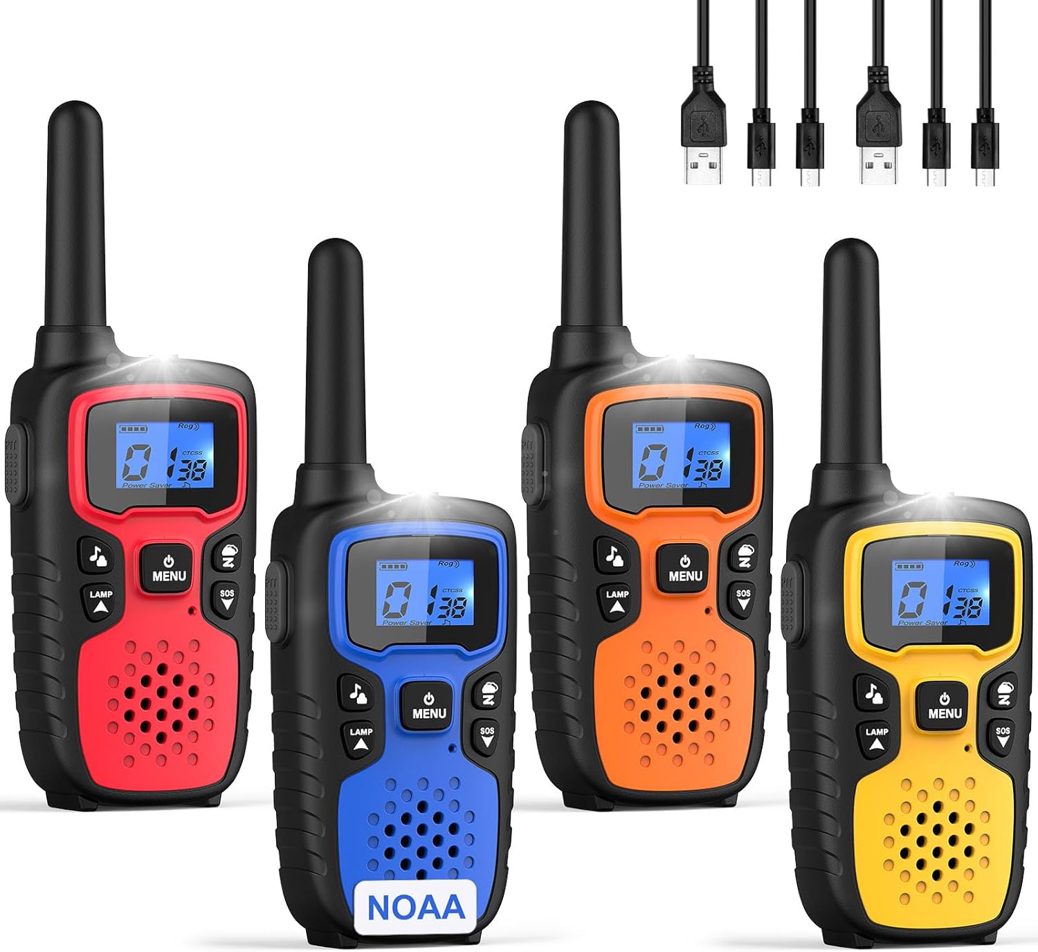 Wishouse Walkie Talkies for Adults Long Range-Rechargeable 4 Pack 2 Way Radios