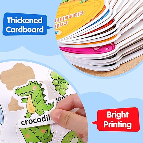 Miniatura 6 de Montessori Busy Book - Juguetes de clasificación de colores para niños pequeños de 2 a 4 años, actividades educativas de aprendizaje preescolar para