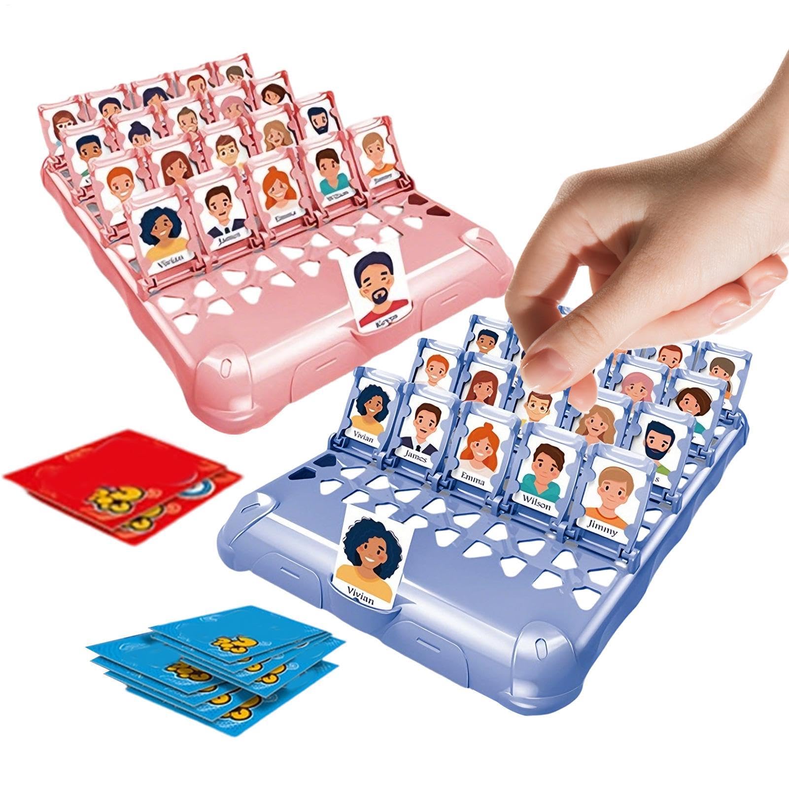 Who Am I? Board Game, Family Guessing Activity for Kids Adults, Interactive Funny Party Set with 24 Character Cards, Travel Friendly Logic Game for Home School Holiday