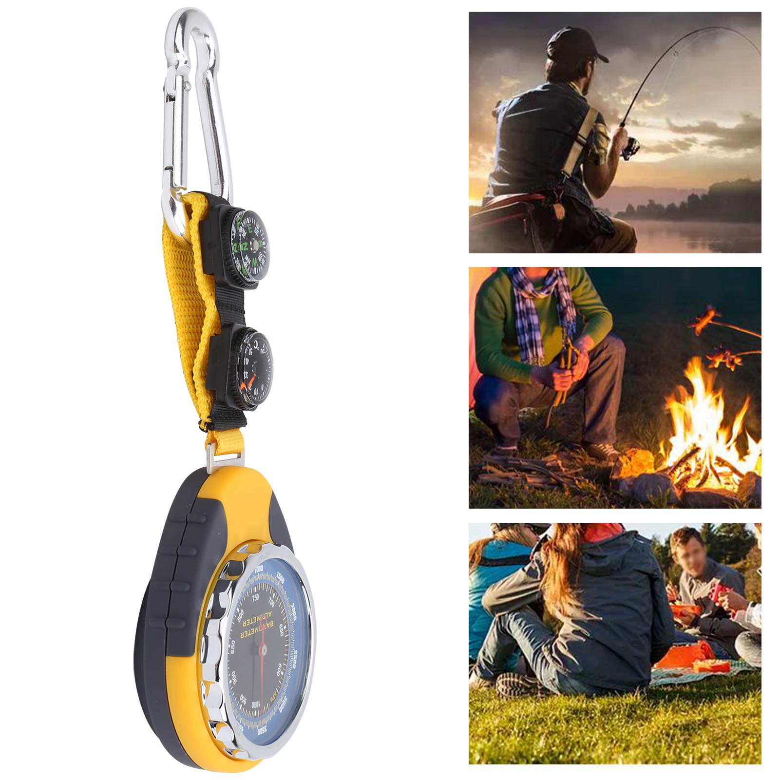 SYH&AQYE Altímetro con Brújula, Barómetro y Termómetro, Manómetro Barométrico 4 en 1, Manómetro Multifuncional para Senderismo Al Aire Libre Escalada Camping