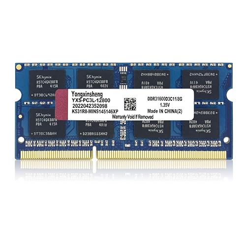 DDR3 / DDR3L 8GB Laptop RAM 1600MHz PC3L/PC3-12800 SODIMM Non-ECC Unbuffered 1.35V/1.5V 2Rx8 Dual Rank 204 Pin CL11 Notebook Computer Memory Upgrade Module(Blue)