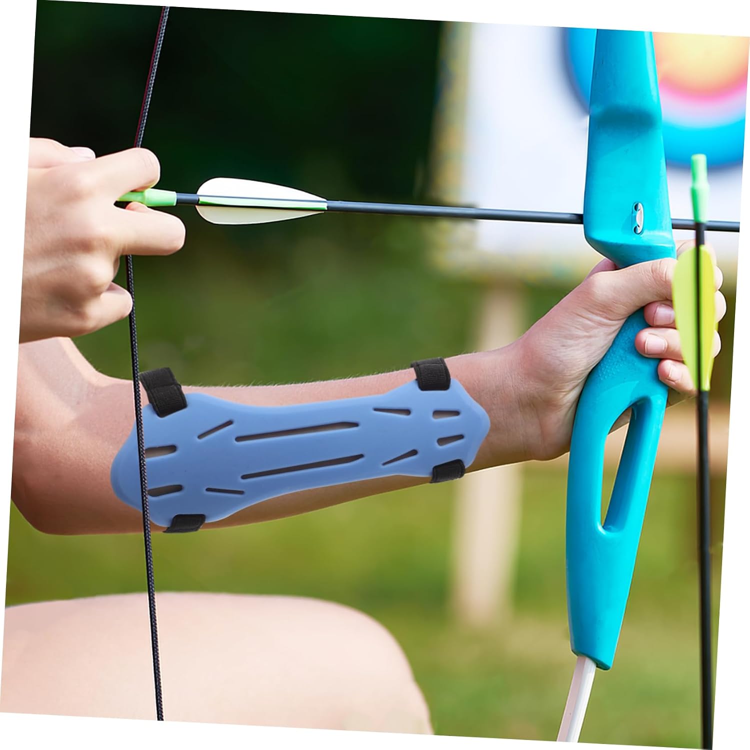 Adjustable Arm Guard Protector for Boy Girl Soft Rubber Forearm and Wrist Bracer for Archery Practice Outdoor Sports and Protective Gear
