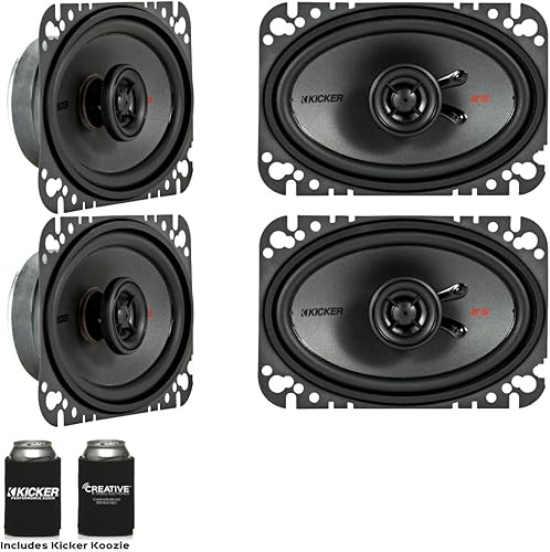 Kicker Paquete de altavoces: dos pares de altavoces Kicker 4x6 pulgadas KS-Series 44KSC4604
