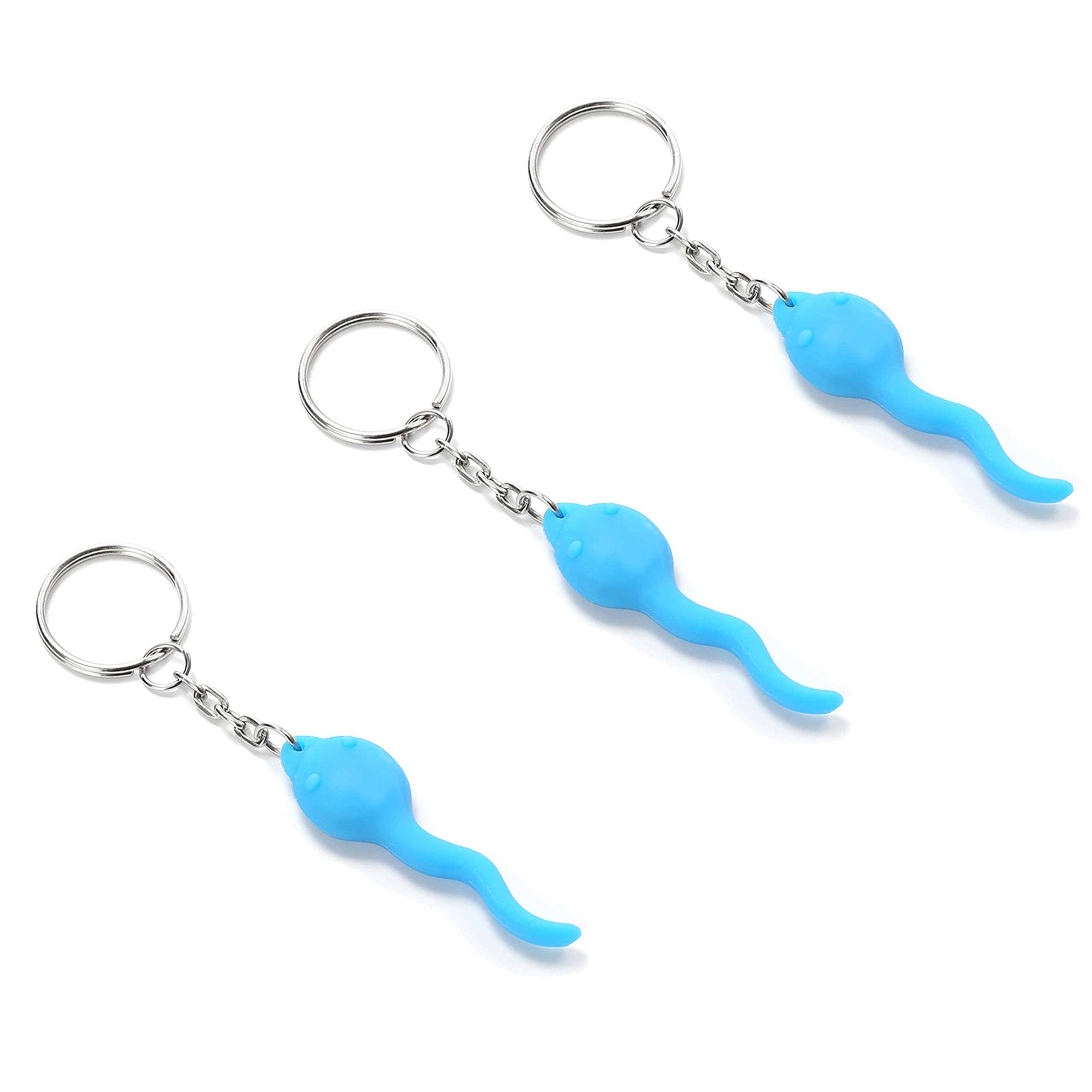We Show Pride Sperm Shaped Keychain Blue (Pack Of 3)