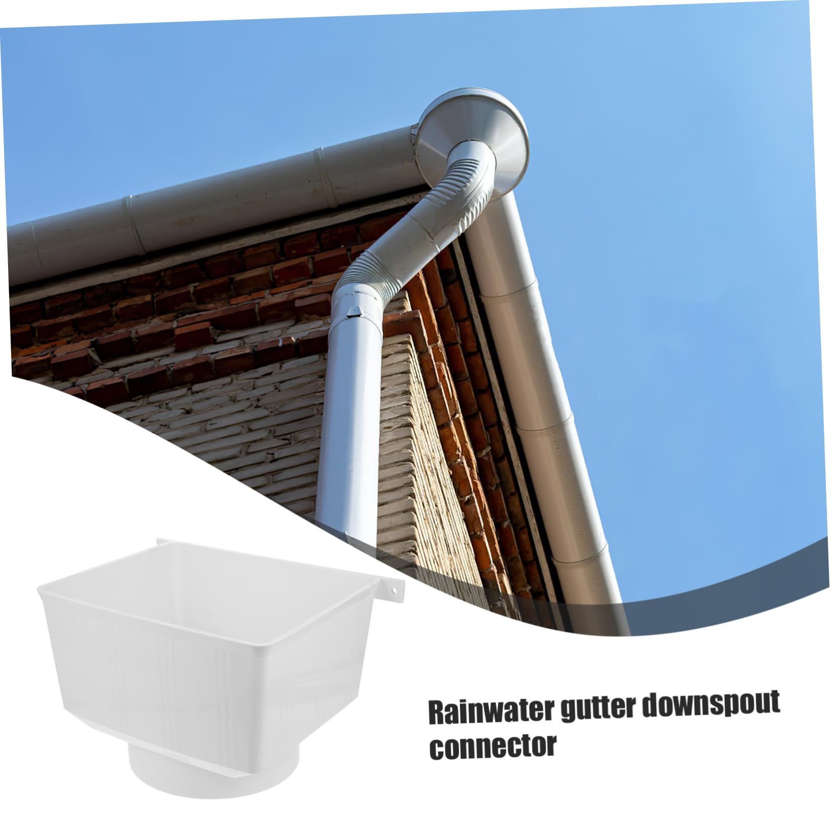 Conector de Canalón Pvc Blanco para Bajante de Lluvia