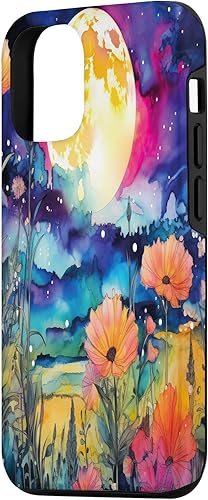Miniatura 2 de Funda para iPhone 1212 Pro con diseño de acuarela floral jardín botánico de luz de luna