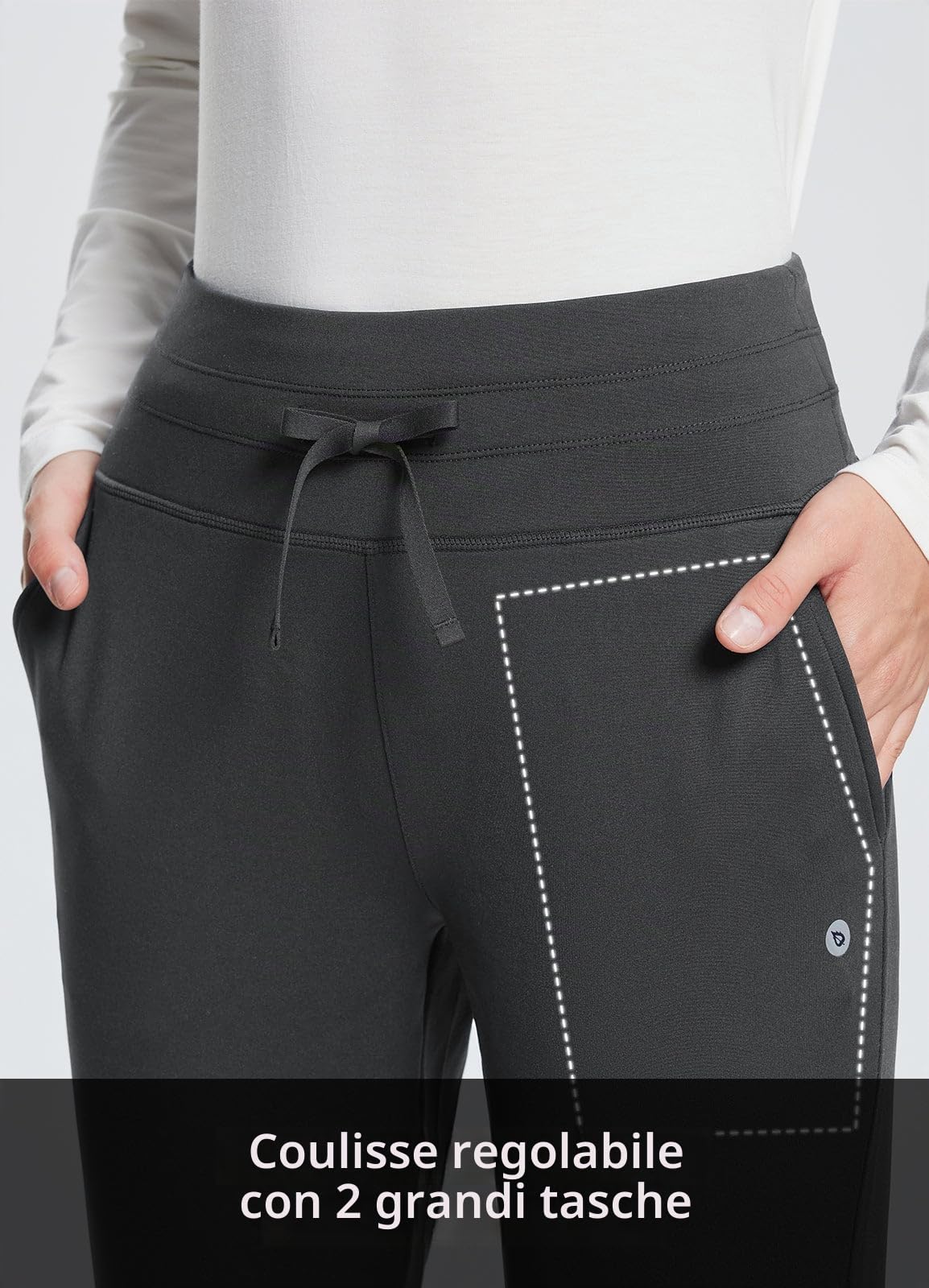 BALEAF Pantaloni Donna Invernali Felpati Comodi Pantaloni Sportivi Impermeabili Larghi per Corsa Trekking con Tasche