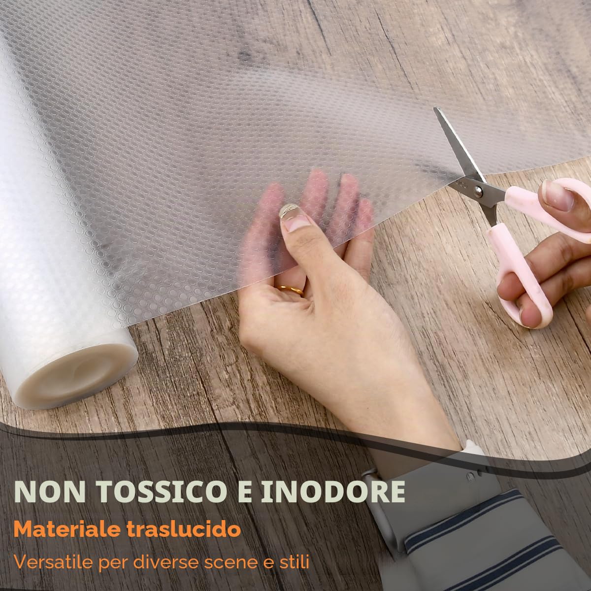 Tappetino per Cassetti Antiscivolo Trasparente 45x500cm Rivestimenti per Cassetti da Cucina Copri Cassetti Cucina Rivestimento Cassetto Non-Adesivo EVA Rotolo Carta Shelf Liners Frigorifero