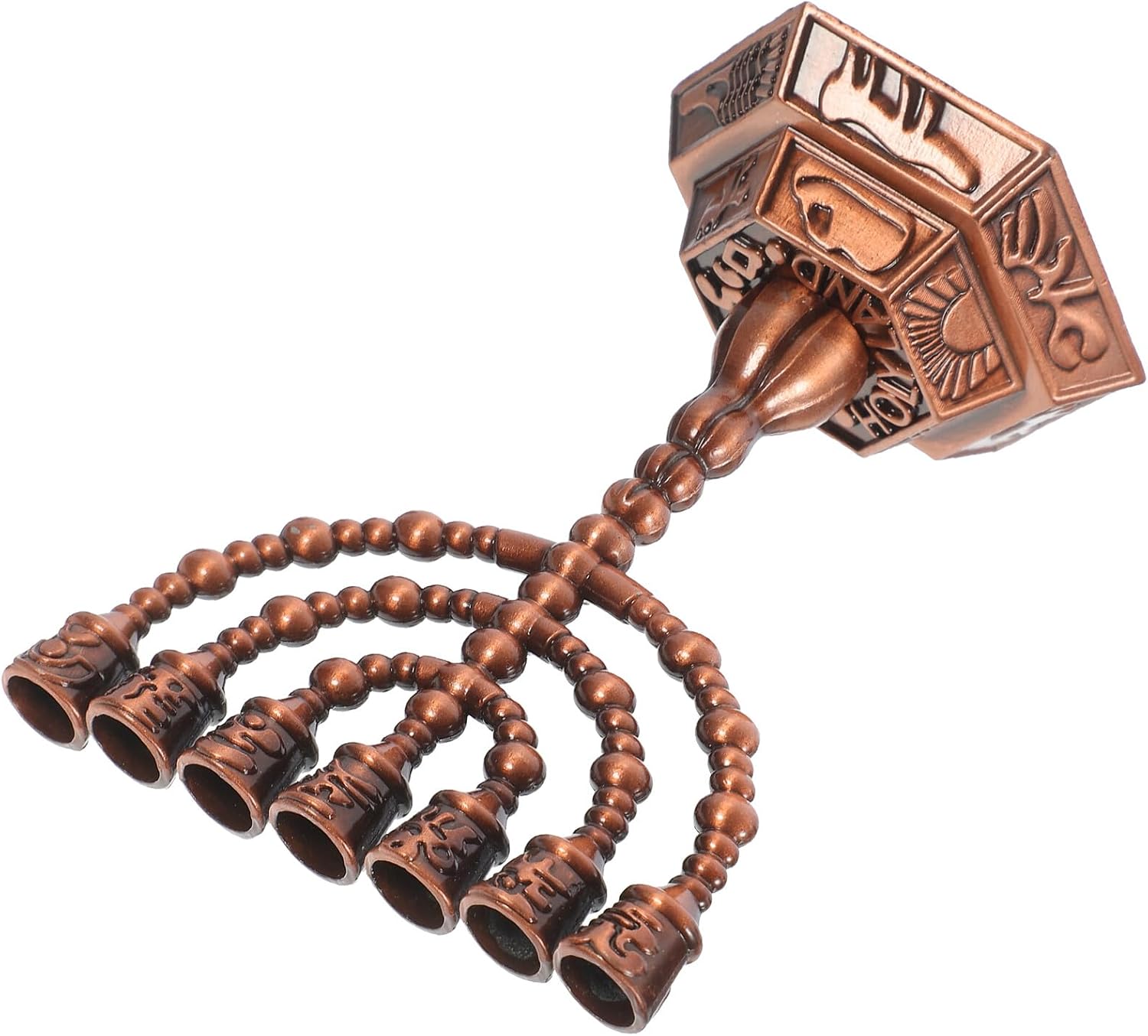 LIFKOME Alloy 7-Branch Candelabra Retro Candle Holder Vintage Antique Copper Metal Tabletop Decorative Centerpiece for Living Room and Dining Table