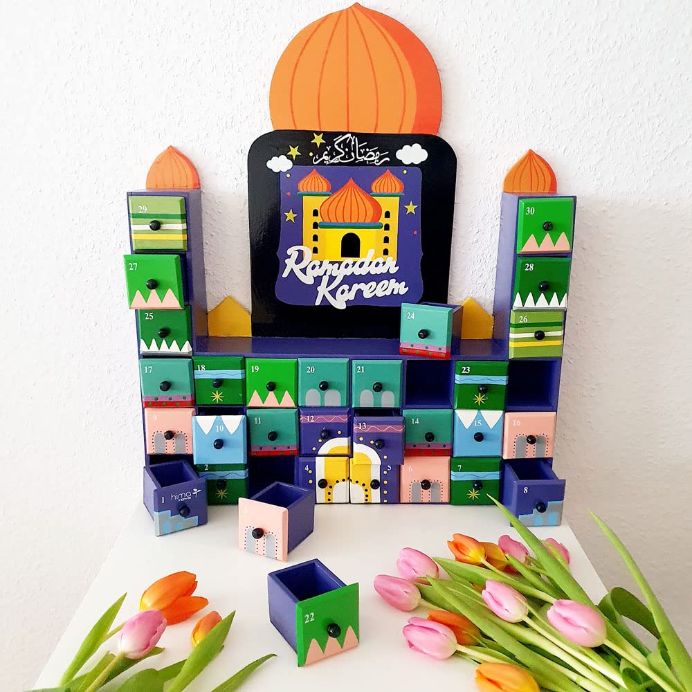 Ramadankalender für Kinder aus Holz - Adventskalender Ramadan, Himatoys, Holzspiel, Holzspielzeug, Riesen-Ramadankalender, Ramazan Takvimi, Eid Mubarak