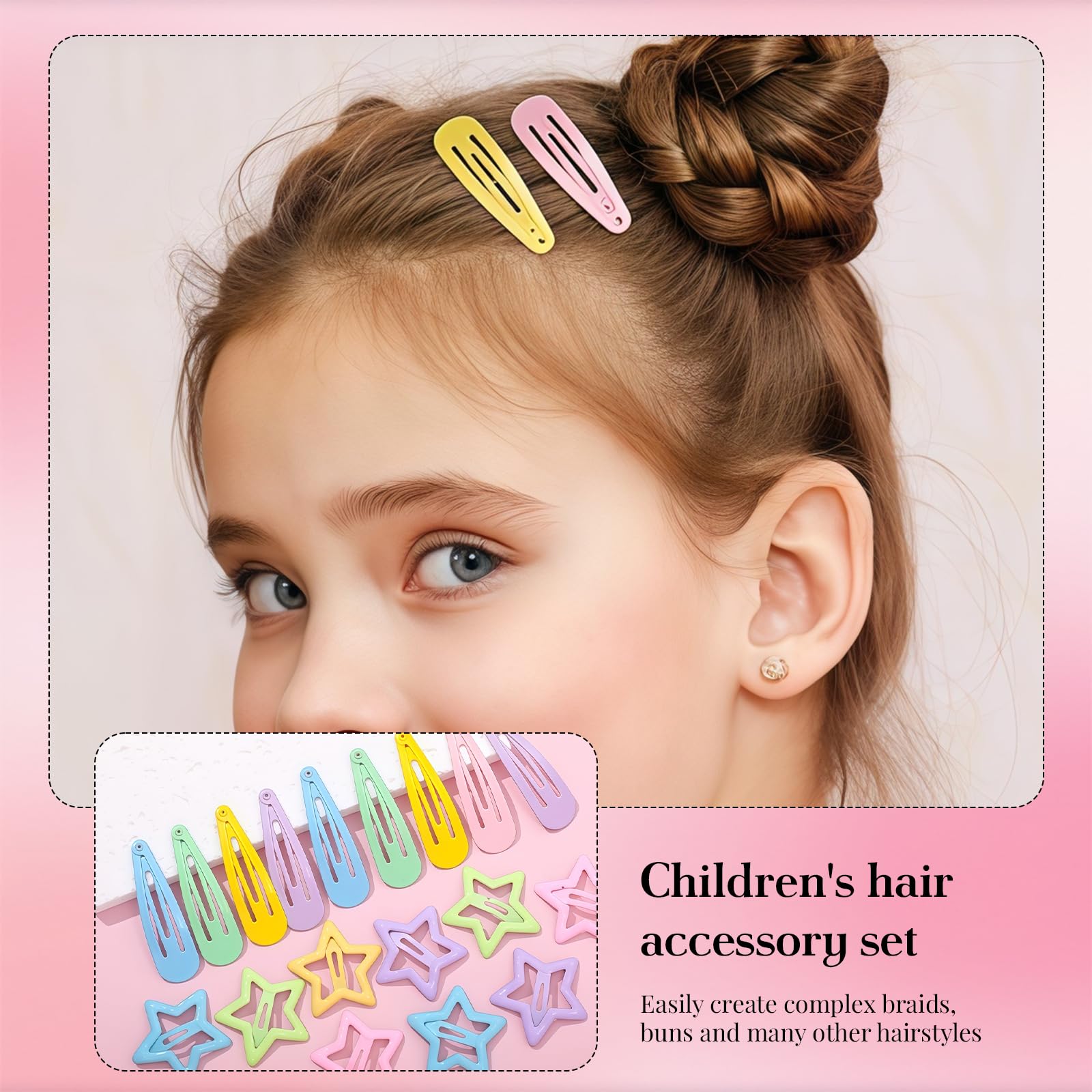 Vesavifaka Hair Accessories for Girls 1695 Pcs Toddler Hair Ties Elastic Hair Ties with Hair Clips Hair Tail Tools - Image 4