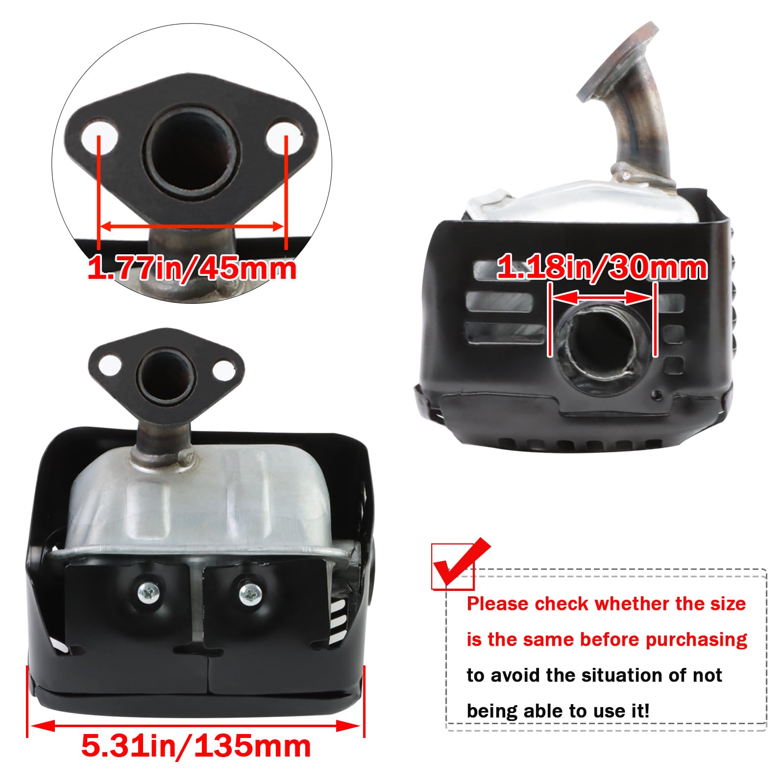 Amazon.com: KIKITE Muffler Exhaust Assembly Compatible with