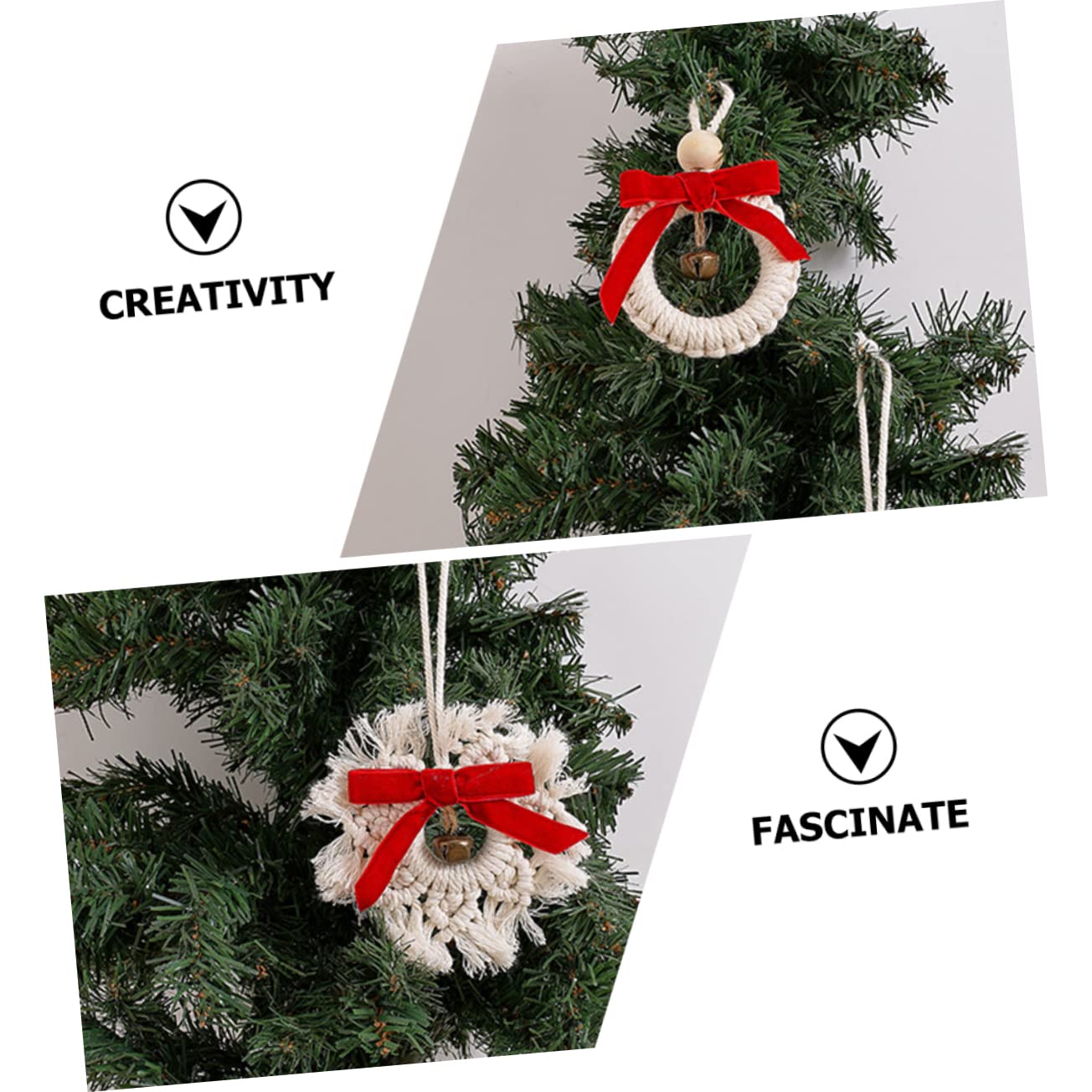 Zerodeko 6pezzi Ornamenti Decorativi Campana Intrecciati Per Decorazioni Natalizie Pendenti Fatti Mano Per Festeggiamenti e Foto Per Alberi Di Natale e Eventi Festivi