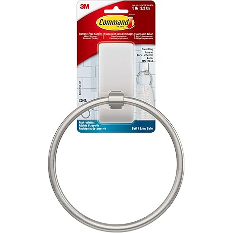 Command Hand Towel Holder Satin Nickel