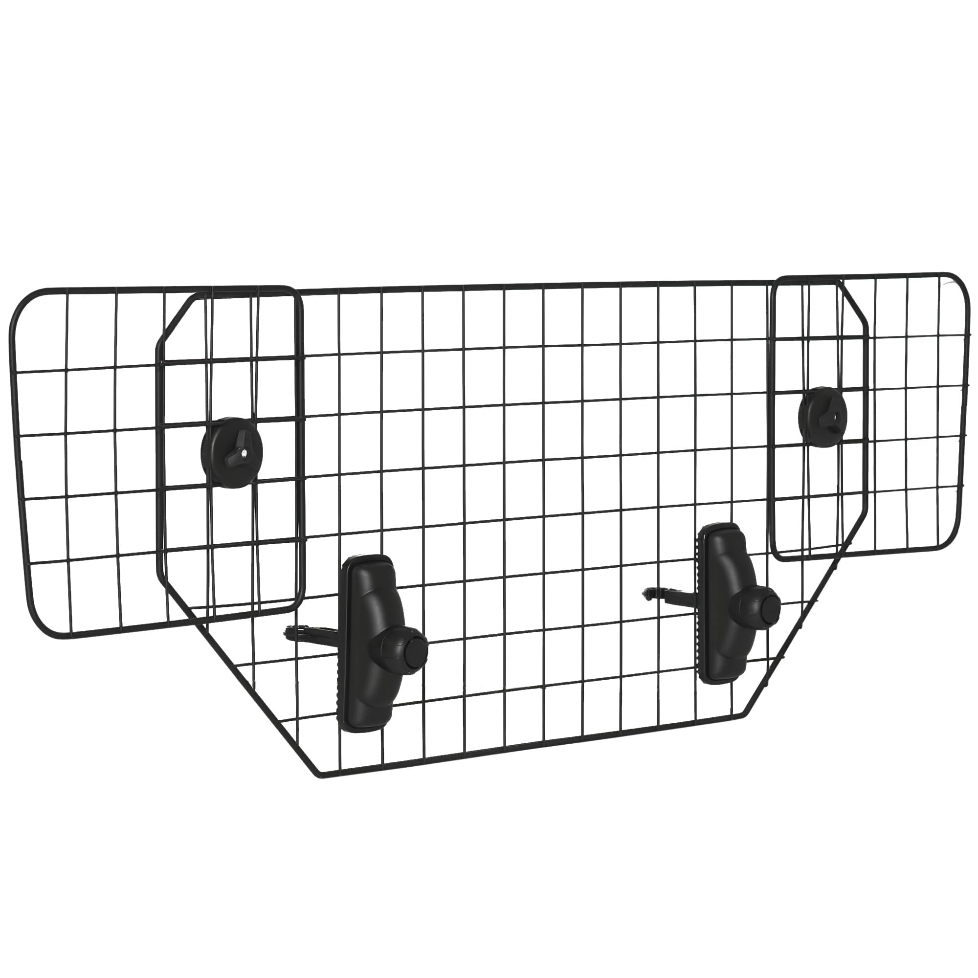 PawHut Grille de Protection Universelle pour Chien, barrière de sécurité de Voiture pour Chiens Largeur Ajustable 90 à 120 cm Facile à Installer sur la Plupart des Voitures SUV, Noir