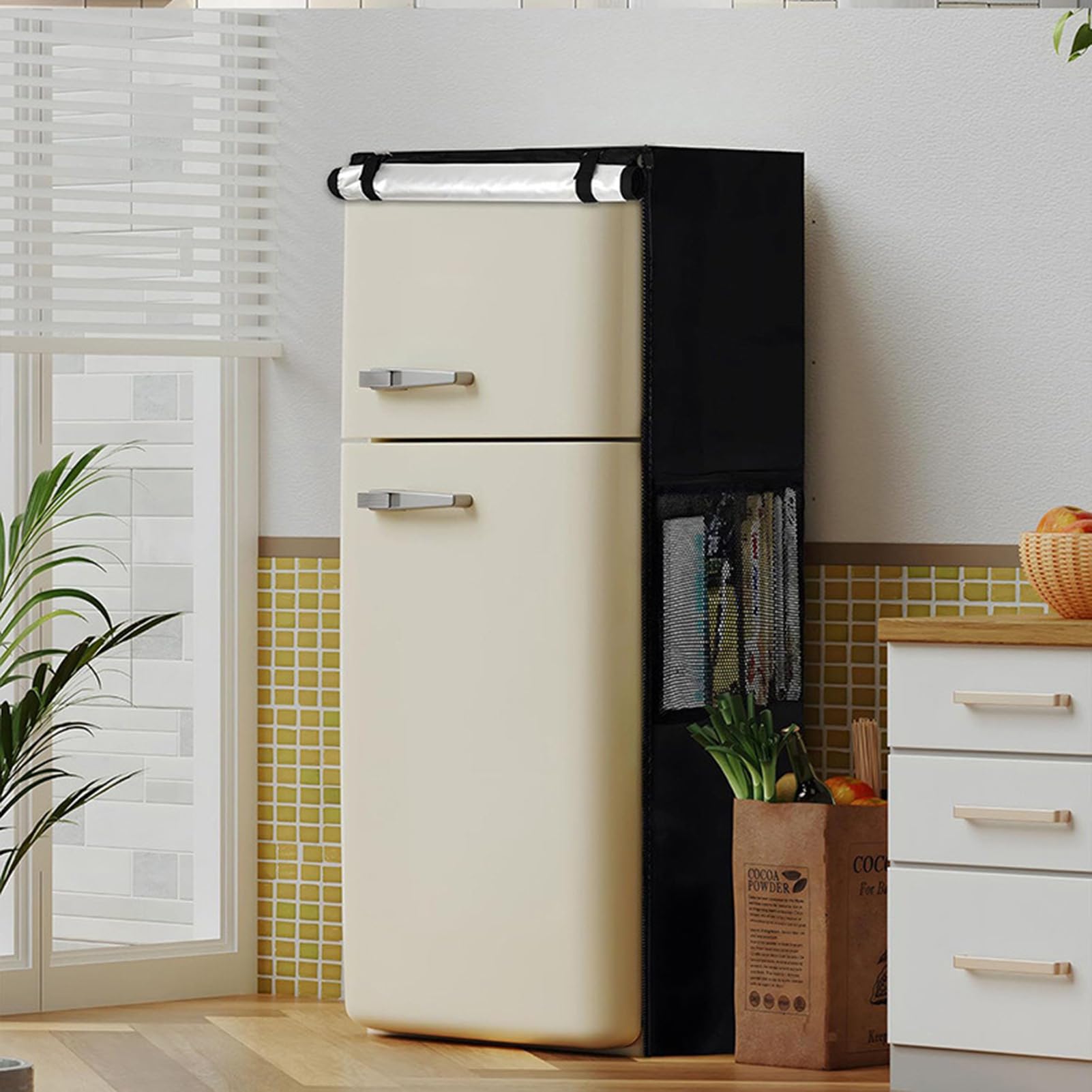 Funda Para Refrigerador Exterior - Tela Oxford Impermeable, Tamaño 56x58x86 Cm, Con Cremalleras Y Ventilación