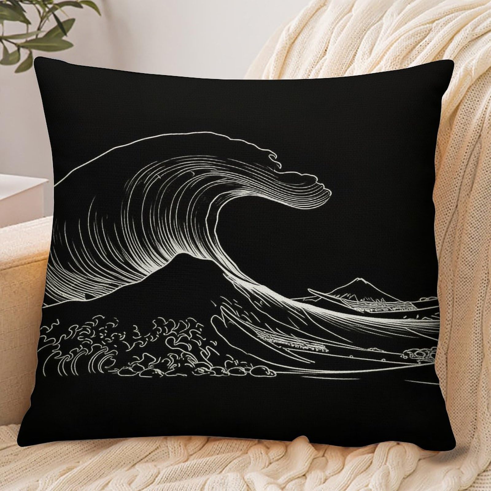 Fekiloot Style Dragon-Head Wave Pillowcase Pillow Sham Pillow Case