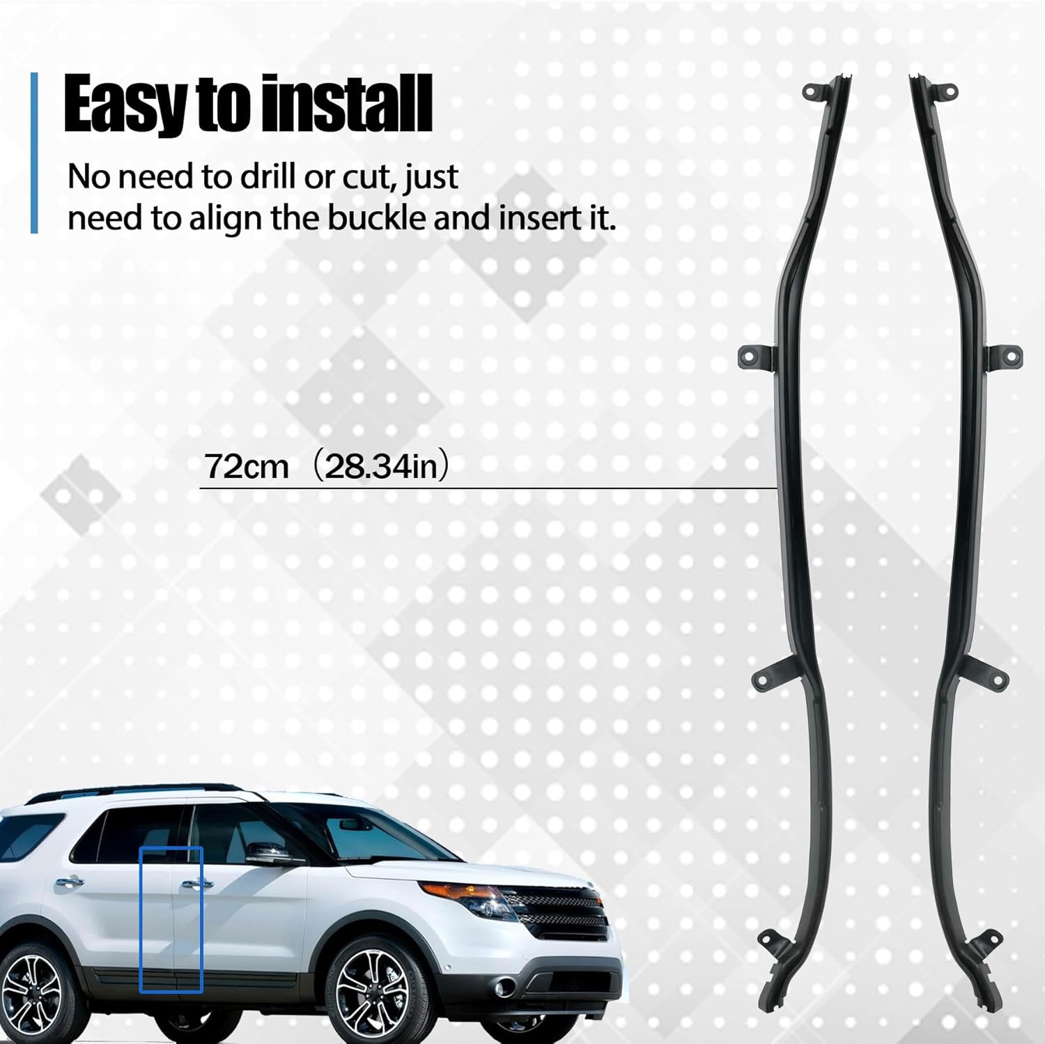 1 Pair Rear LH& RH Door Weatherstrip Seal Fit for Ford Explorer 2011-2019 Left Driver Side and Right Passenger Side Replace BB5Z7825324B BB5Z7825325B