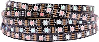 WS2812B Individually Addressable RGB LED Strip 16.4FT 5050SMD Smart Flexible Dream Full Color 60Pixels/m Balck PCB Light IP30 Non Waterproof DC5V (Black PCB, 16.4FT 300LEDs IP30)