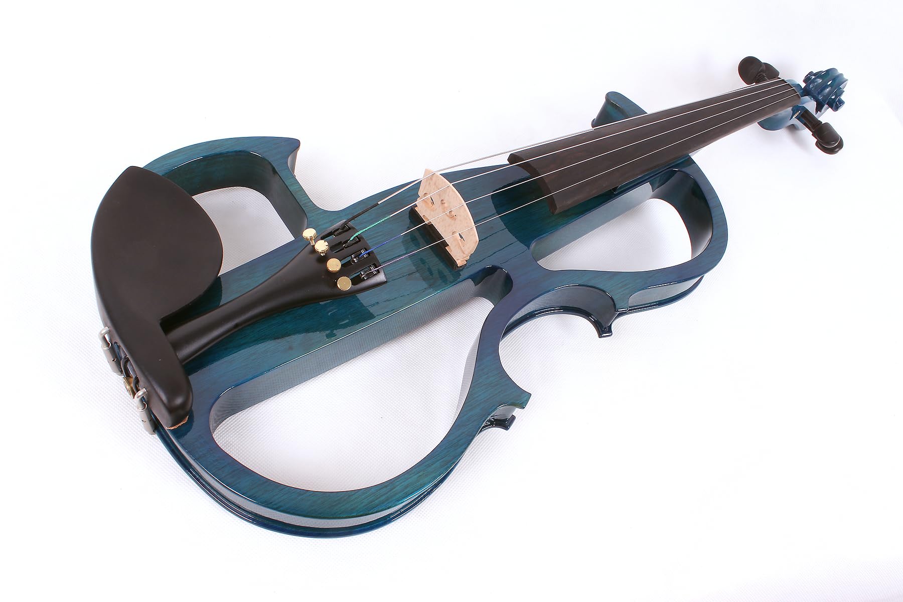 Violino Elettrico a 5 Corde, Violino Silenzioso 4/4 di Dimensioni Standard con Custodia per Studenti, Principianti e Adulti in Stile-EV8 (Nero-5 Corde) (Blu)